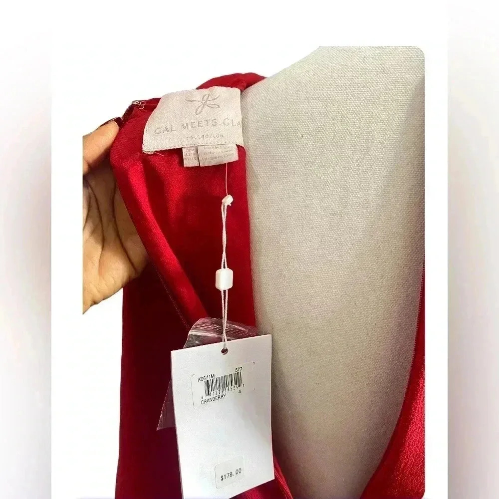 NWT Gal Meets Glam V- Neck Blouson Sleeve Fit and Flare Dress women’s Size 4 - Picture 8 of 10